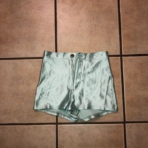 High waisted metallic shorts